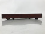 Antique Japanese Wood Lacquered Low Table Brown Serving Tray Ozen Kurumizen L422
