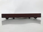 Antique Japanese Wood Lacquered Low Table Brown Serving Tray Ozen Kurumizen L422
