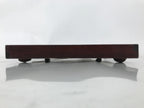 Antique Japanese Wood Lacquered Low Table Brown Serving Tray Ozen Kurumizen L422