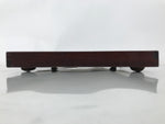 Antique Japanese Wood Lacquered Low Table Brown Serving Tray Ozen Kurumizen L422