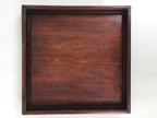 Antique Japanese Wood Lacquered Low Table Brown Serving Tray Ozen Kurumizen L422