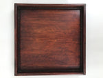 Antique Japanese Wood Lacquered Low Table Brown Serving Tray Ozen Kurumizen L422