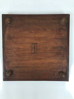 Antique Japanese Wood Lacquered Low Table Brown Serving Tray Ozen Kurumizen L422
