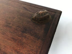 Antique Japanese Wood Lacquered Low Table Brown Serving Tray Ozen Kurumizen L422