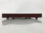 Antique Japanese Wood Lacquered Low Table Brown Serving Tray Ozen Kurumizen L423