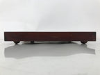Antique Japanese Wood Lacquered Low Table Brown Serving Tray Ozen Kurumizen L423