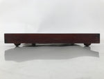 Antique Japanese Wood Lacquered Low Table Brown Serving Tray Ozen Kurumizen L423