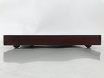 Antique Japanese Wood Lacquered Low Table Brown Serving Tray Ozen Kurumizen L423