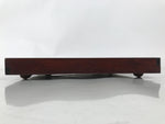 Antique Japanese Wood Lacquered Low Table Brown Serving Tray Ozen Kurumizen L423