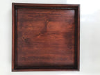 Antique Japanese Wood Lacquered Low Table Brown Serving Tray Ozen Kurumizen L423