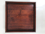 Antique Japanese Wood Lacquered Low Table Brown Serving Tray Ozen Kurumizen L423