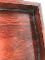 Antique Japanese Wood Lacquered Low Table Brown Serving Tray Ozen Kurumizen L423