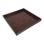 Antique Japanese Wood Lacquered Low Table Brown Serving Tray Ozen Kurumizen L423