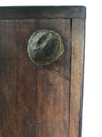 Antique Japanese Wood Lacquered Low Table Brown Serving Tray Ozen Kurumizen L424