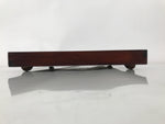 Antique Japanese Wood Lacquered Low Table Brown Serving Tray Ozen Kurumizen L424