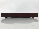 Antique Japanese Wood Lacquered Low Table Brown Serving Tray Ozen Kurumizen L424