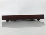 Antique Japanese Wood Lacquered Low Table Brown Serving Tray Ozen Kurumizen L424