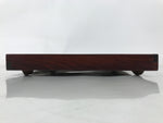 Antique Japanese Wood Lacquered Low Table Brown Serving Tray Ozen Kurumizen L424