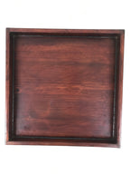 Antique Japanese Wood Lacquered Low Table Brown Serving Tray Ozen Kurumizen L424