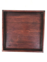 Antique Japanese Wood Lacquered Low Table Brown Serving Tray Ozen Kurumizen L424
