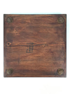 Antique Japanese Wood Lacquered Low Table Brown Serving Tray Ozen Kurumizen L424