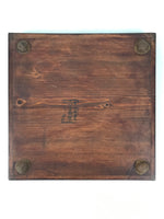 Antique Japanese Wood Lacquered Low Table Brown Serving Tray Ozen Kurumizen L424