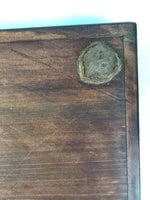 Antique Japanese Wood Lacquered Low Table Brown Serving Tray Ozen Kurumizen L424