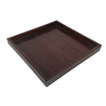 Antique Japanese Wood Lacquered Low Table Brown Serving Tray Ozen Kurumizen L424