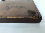 Antique Japanese Wood Lacquered Low Table Brown Serving Tray Ozen Kurumizen L425