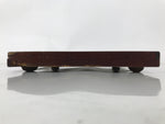 Antique Japanese Wood Lacquered Low Table Brown Serving Tray Ozen Kurumizen L425