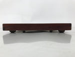 Antique Japanese Wood Lacquered Low Table Brown Serving Tray Ozen Kurumizen L425