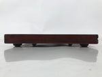 Antique Japanese Wood Lacquered Low Table Brown Serving Tray Ozen Kurumizen L425