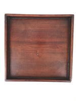 Antique Japanese Wood Lacquered Low Table Brown Serving Tray Ozen Kurumizen L425