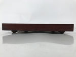 Antique Japanese Wood Lacquered Low Table Brown Serving Tray Ozen Kurumizen L426