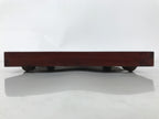 Antique Japanese Wood Lacquered Low Table Brown Serving Tray Ozen Kurumizen L426