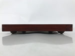 Antique Japanese Wood Lacquered Low Table Brown Serving Tray Ozen Kurumizen L426