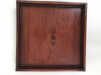 Antique Japanese Wood Lacquered Low Table Brown Serving Tray Ozen Kurumizen L426