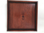 Antique Japanese Wood Lacquered Low Table Brown Serving Tray Ozen Kurumizen L426