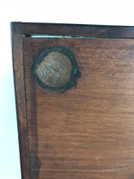 Antique Japanese Wood Lacquered Low Table Brown Serving Tray Ozen Kurumizen L426