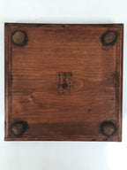 Antique Japanese Wood Lacquered Low Table Brown Serving Tray Ozen Kurumizen L426