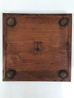 Antique Japanese Wood Lacquered Low Table Brown Serving Tray Ozen Kurumizen L426