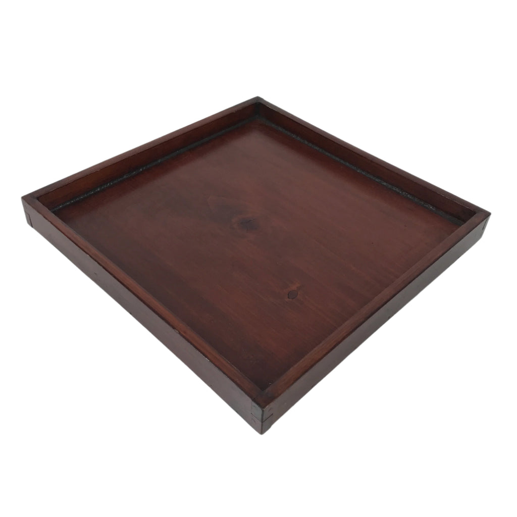 Antique Japanese Wood Lacquered Low Table Brown Serving Tray Ozen Kurumizen L426