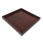 Antique Japanese Wood Lacquered Low Table Brown Serving Tray Ozen Kurumizen L426