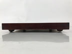 Antique Japanese Wood Lacquered Low Table Brown Serving Tray Ozen Kurumizen L498