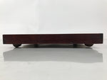 Antique Japanese Wood Lacquered Low Table Brown Serving Tray Ozen Kurumizen L498