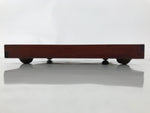Antique Japanese Wood Lacquered Low Table Brown Serving Tray Ozen Kurumizen L498