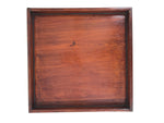 Antique Japanese Wood Lacquered Low Table Brown Serving Tray Ozen Kurumizen L498