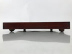 Antique Japanese Wood Lacquered Low Table Brown Serving Tray Ozen Kurumizen L499