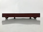 Antique Japanese Wood Lacquered Low Table Brown Serving Tray Ozen Kurumizen L499