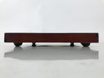 Antique Japanese Wood Lacquered Low Table Brown Serving Tray Ozen Kurumizen L500